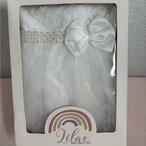 White flower girl dress